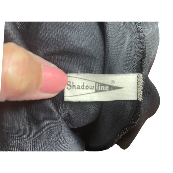 1960s black peignoir negligee in nylon and lace by Shadowline Size S/M - Picture 10 of 10